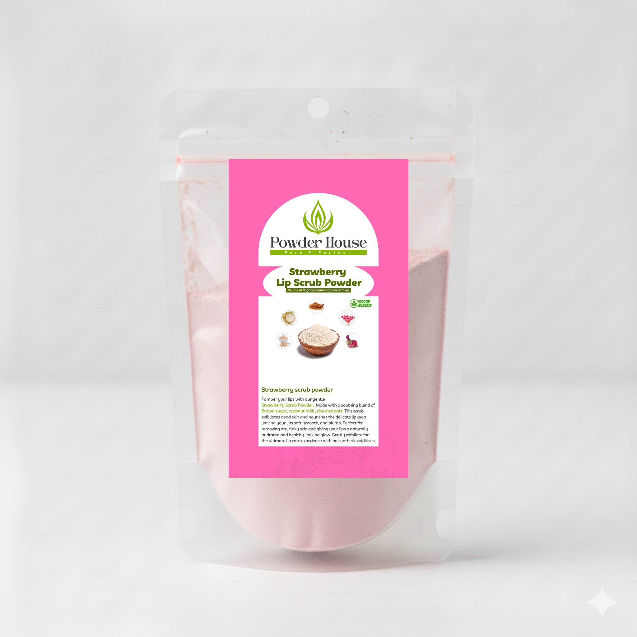 Strawberry Lip Scrub Powder